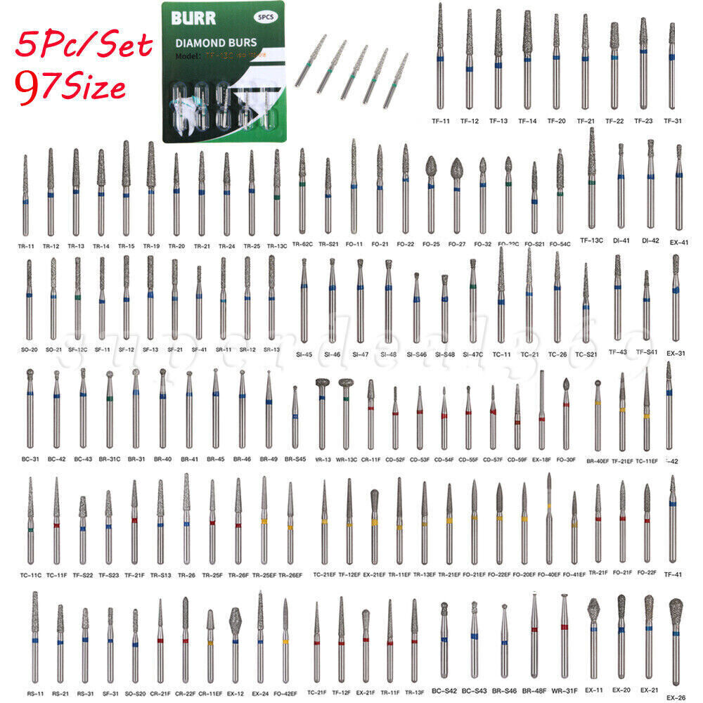 20 Boxes Dental Diamond Burs for High Speed Handpiece Medium FG 1.6M Brand New