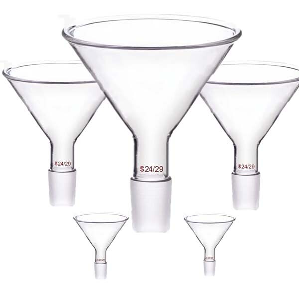 50mm – 150mm Clear Glass Funnel with Standard Joint to Chemistry Vacuum Flask CA