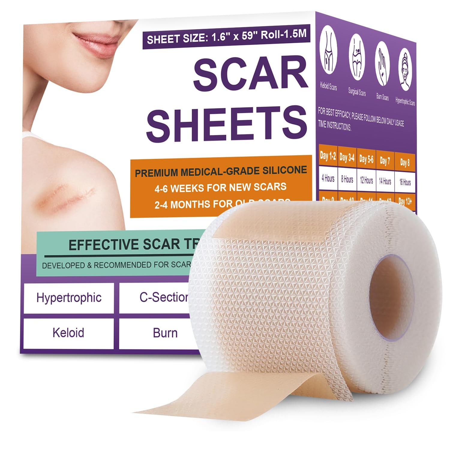 Psecici Silicone Scar Sheets Medical Grade Silicone Scar Tape For Surgical