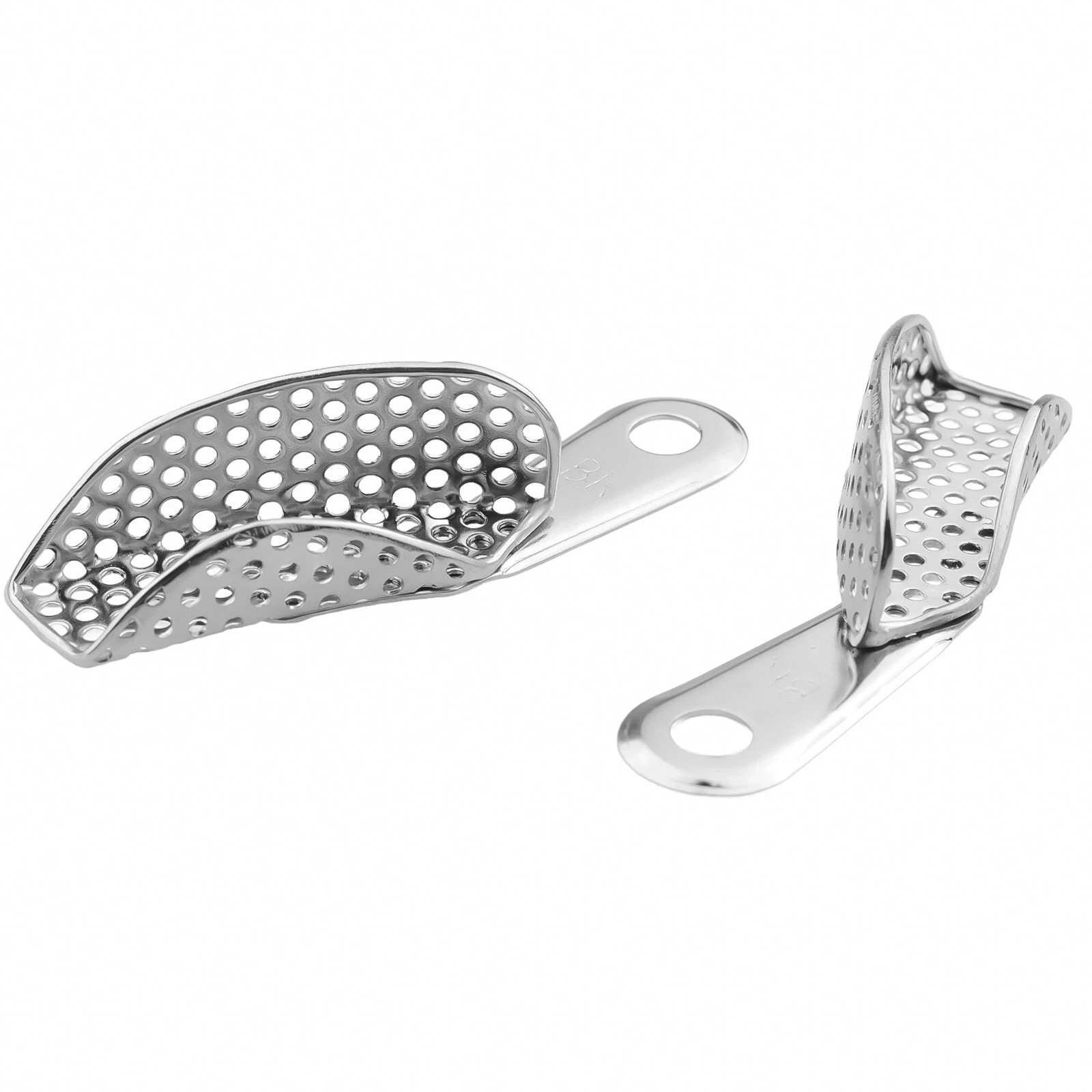Dental Stainless Steel Metal Impression Trays Partial Set Perforated Quadrant