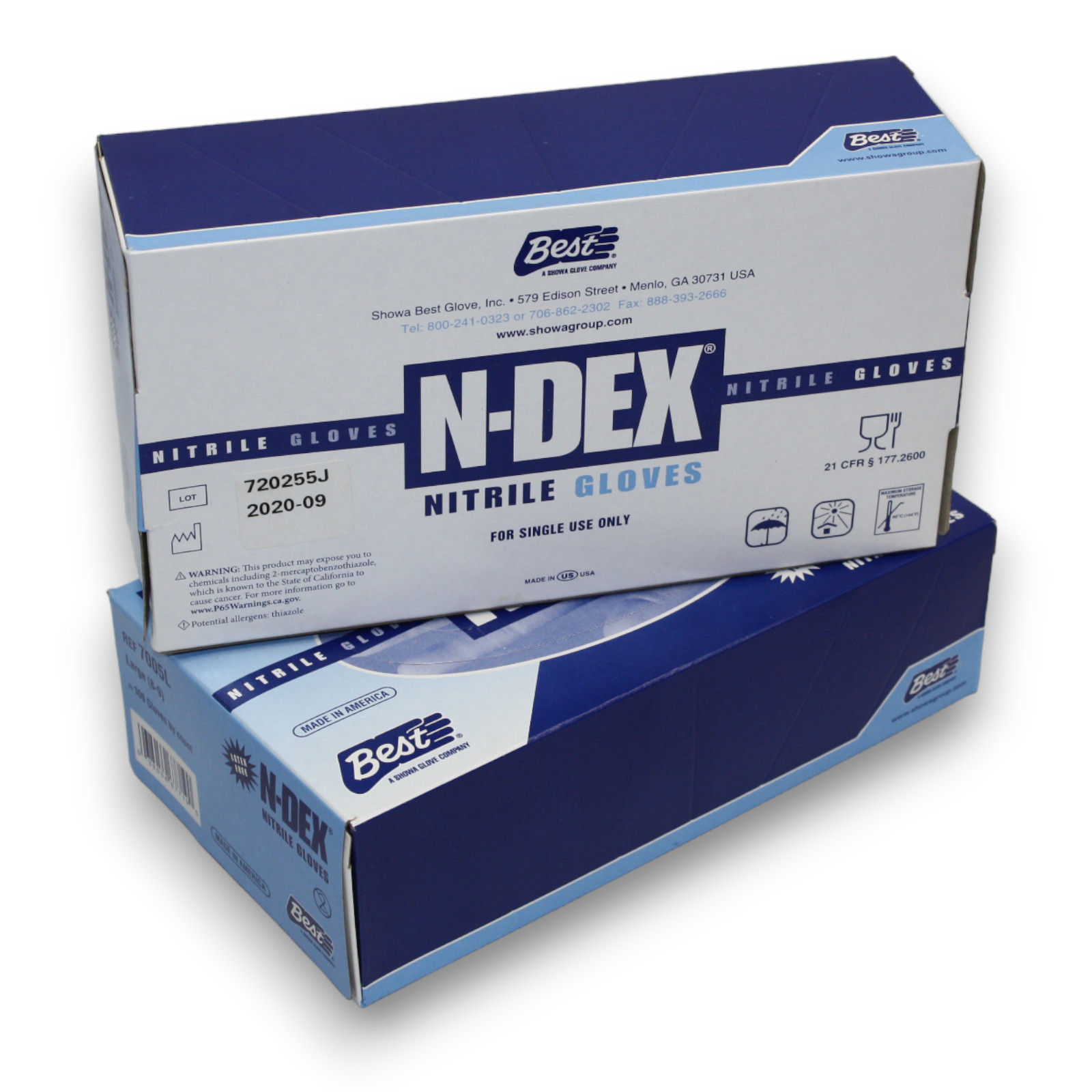 200 Gloves Latex Free Nitrile Large Size 8-9 4 mil Showa N-Dex