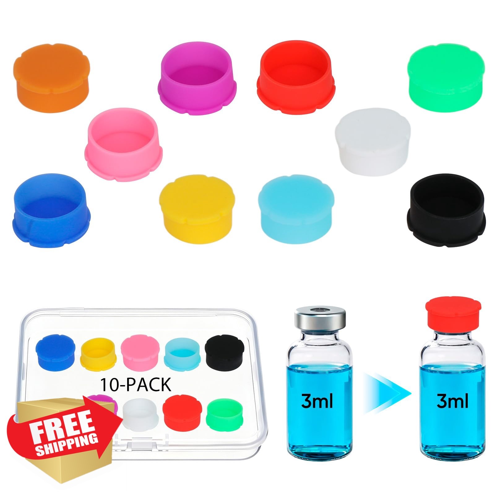 3ml Glass Vial Caps, Peptide Vial Caps, Reusable Vial Cap Covers Peptide and …