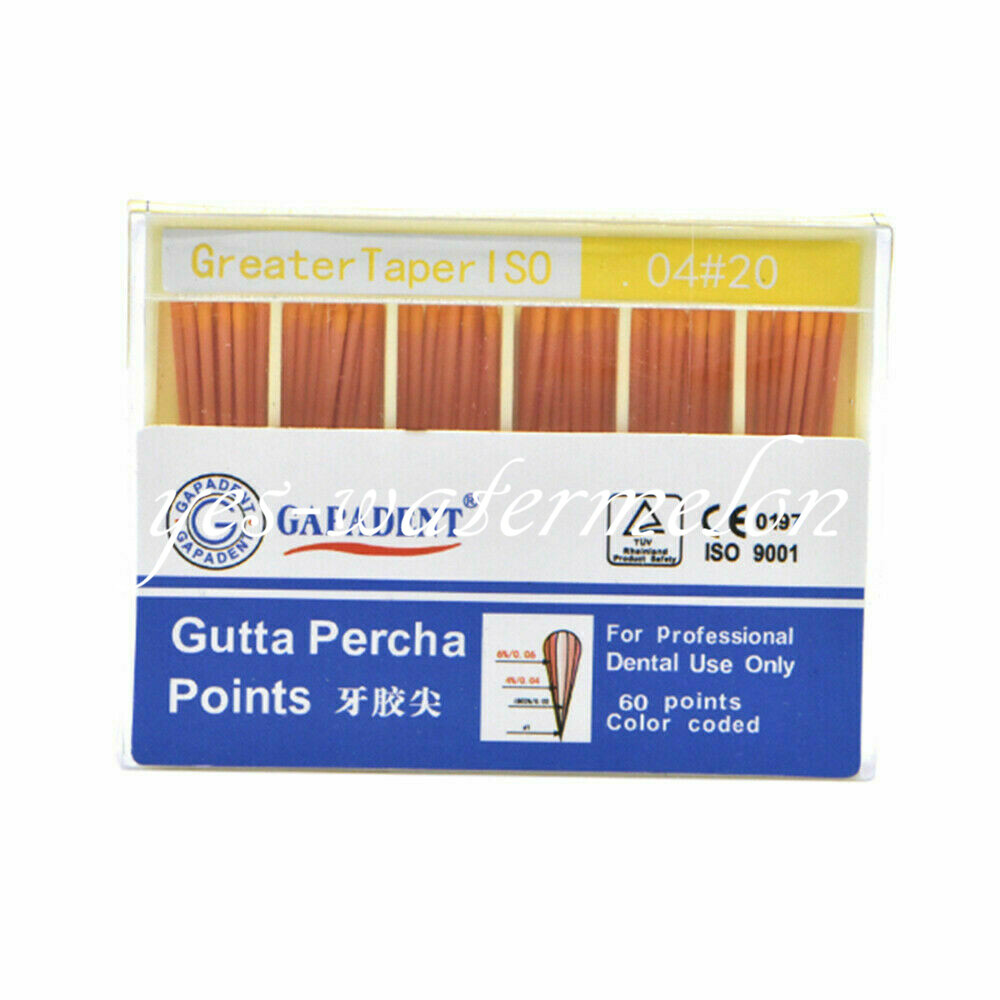 60 Pcs Dental Endodontic Absorbent Points Gutta Percha Taper 0.04 GAPADENT New