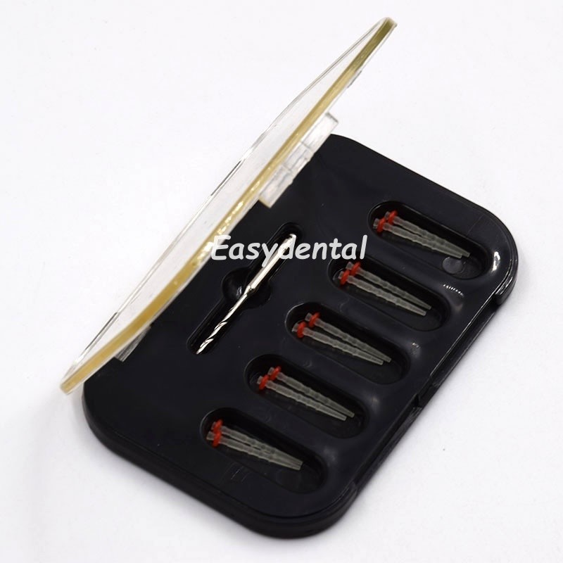 10/Box Dental Fiber Post Resin Screw Thread Quartz Drills Yellow/Red 1.2/1.4mm