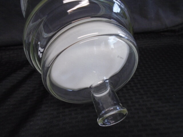 Q Glass 6L Reaction Vessel Funnel w/ Fritted Disc 1″ Process Pipe 200mm Flange