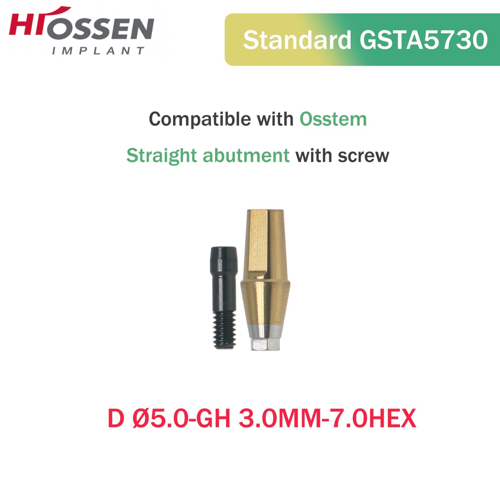 Hiossen Straight Transfer Abutment Components ET III SA Implant MINI/Regular Hex