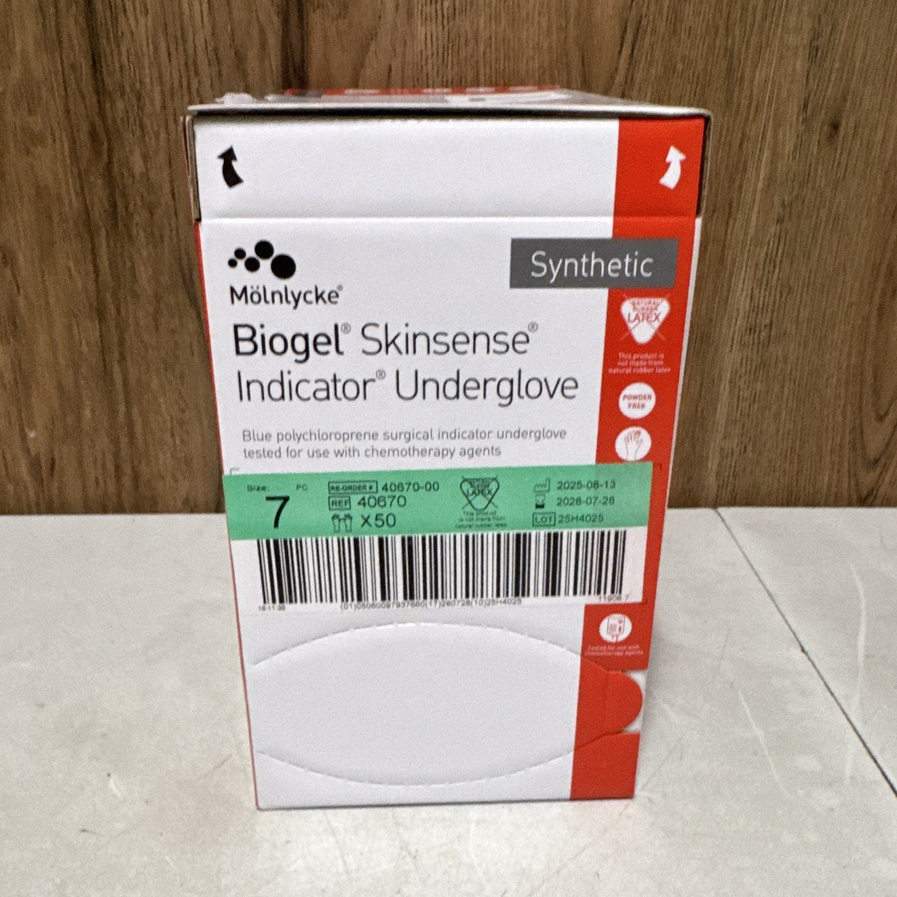 Molnlycke Biogel SkinSense Indicator Underglove Size 7 Synthetic x50 Gloves