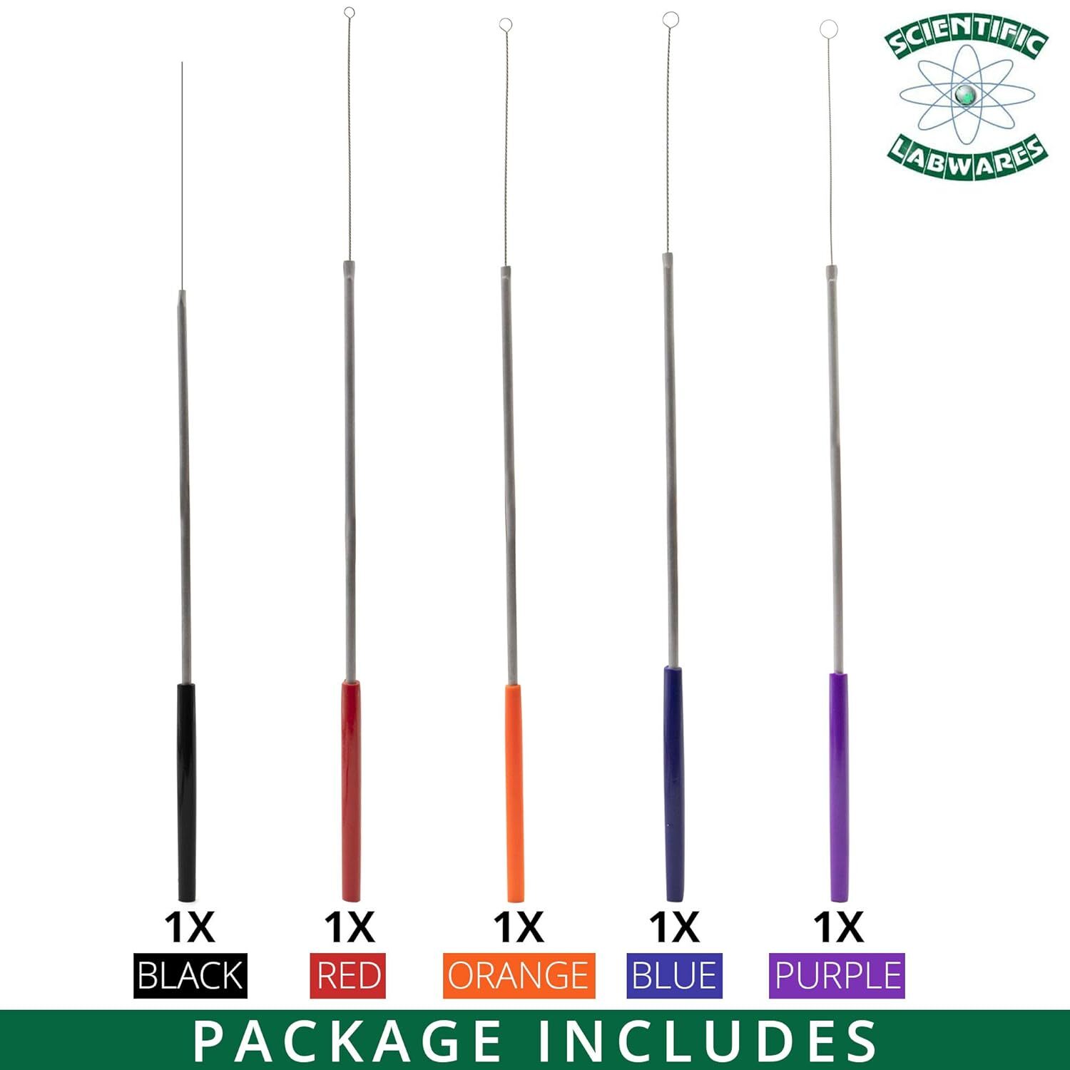 Scientific Labwares Reusable Inoculating Loops and Needle Set Color Coded Handle