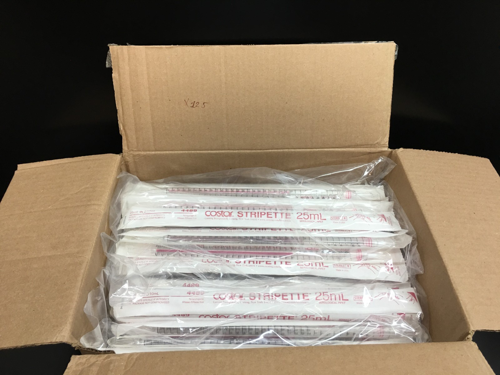 Costar REF 4489 Stripette Serological Pipettes Various 25mL Lot 125 PCS
