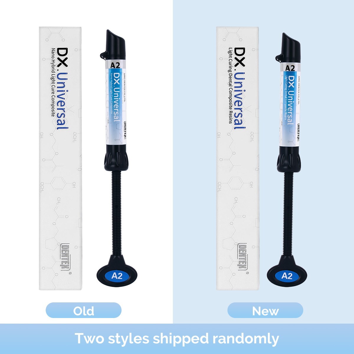 5X DENTEX Dental Universal Light Cure Composite Resin A2 Shade 4g/Syringe USA