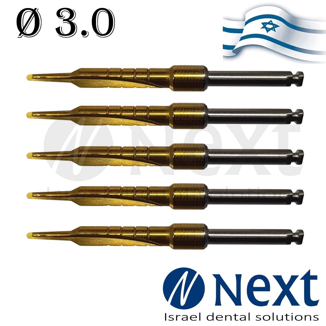 Lot x 5 Surgical Drill External Irrigation 3.0 mm Israel made L 18