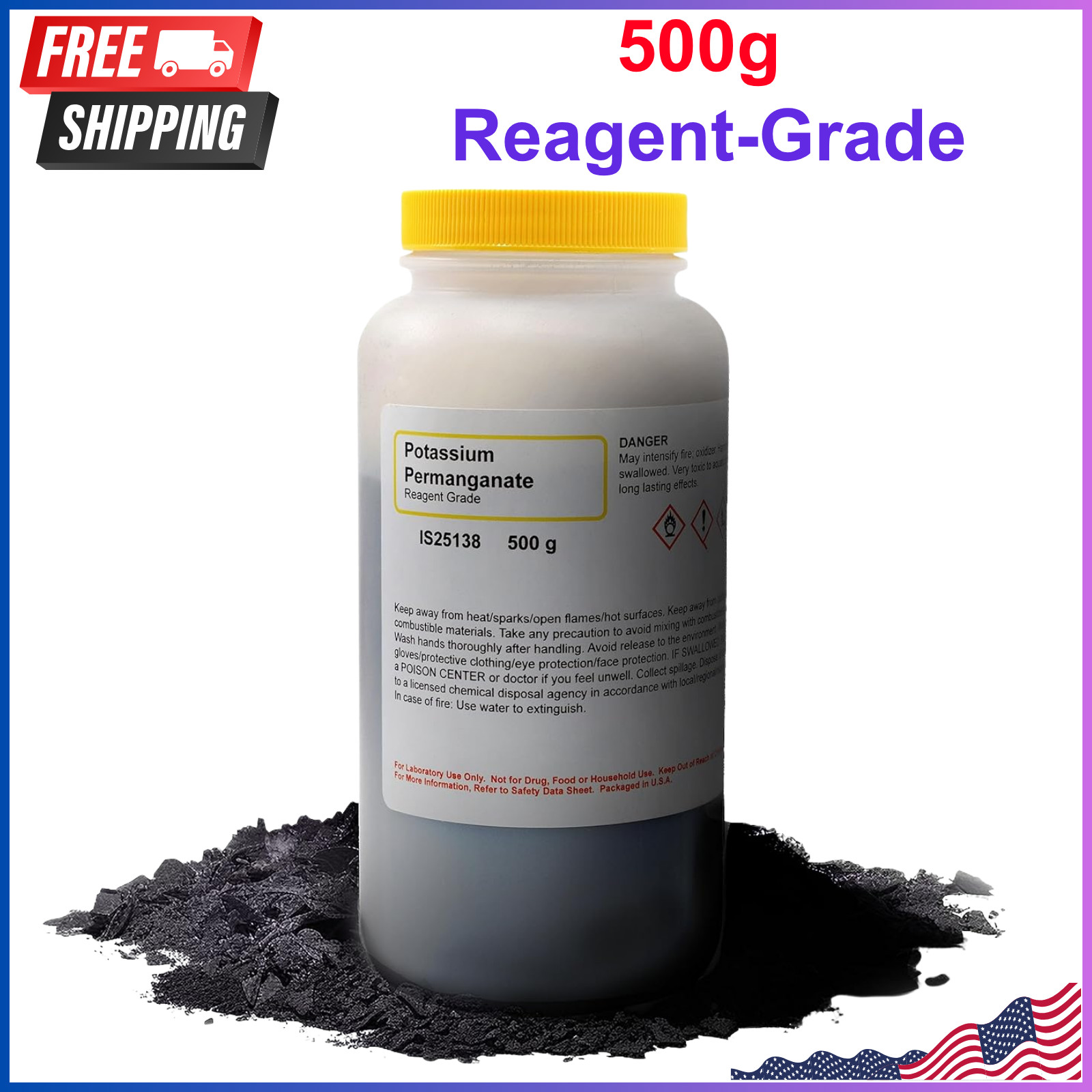 Innovating Science Potassium Permanganate Powder, 500g – Reagent-Grade, Crystal