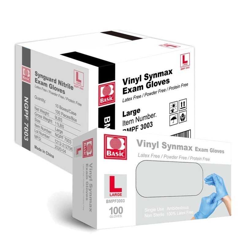 Vinyl Disposable Gloves Large Powder Free Latex Free Multi Use Pack of 1000
