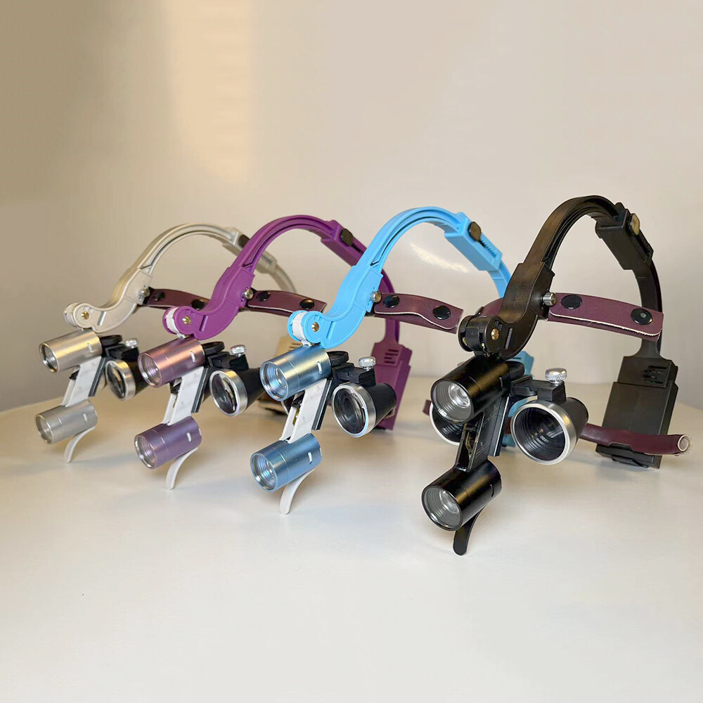 Wireless Dental 3.5X Binocular Loupes with 5W 2 LED Head Light Magnifying Glass