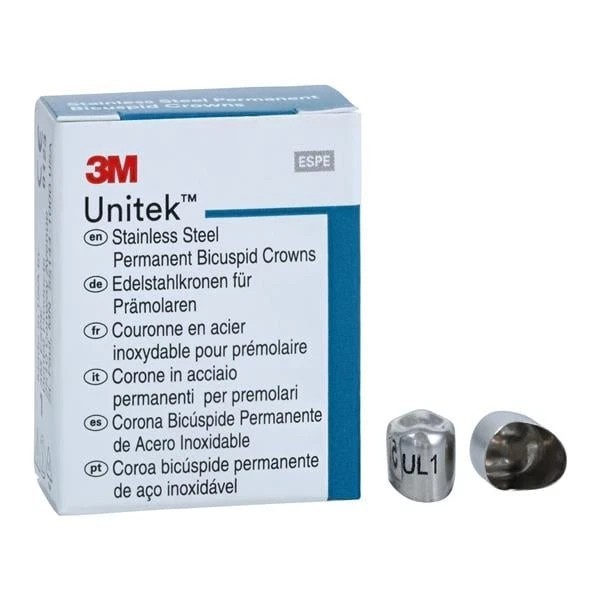 3M Unitek Crowns Stainless Steel 1st Permanent Bicuspid #1 Upper Left 5Bx 900511