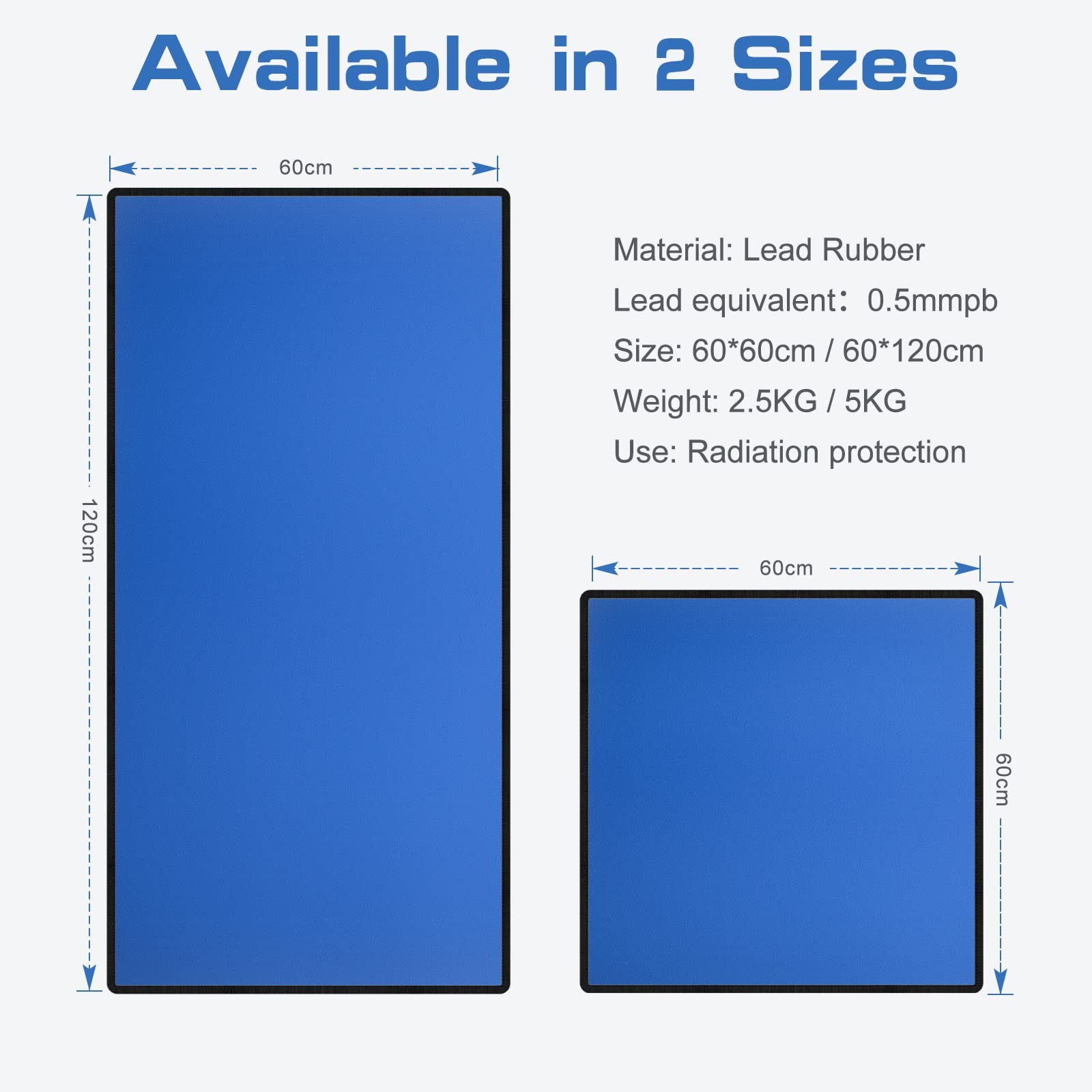 Lead X-Ray Shielding Blanket 0.5mm PB – Dental Protection 24″x48″ Blue