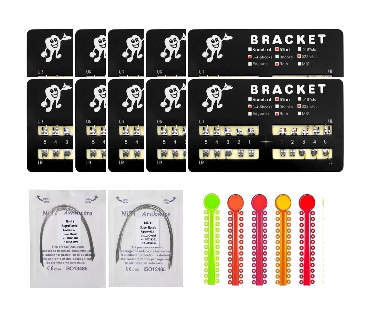 200pcs/Pack Teeth Model Mini Roth Brackets Roth 022 Slot Bondable with Hook o…