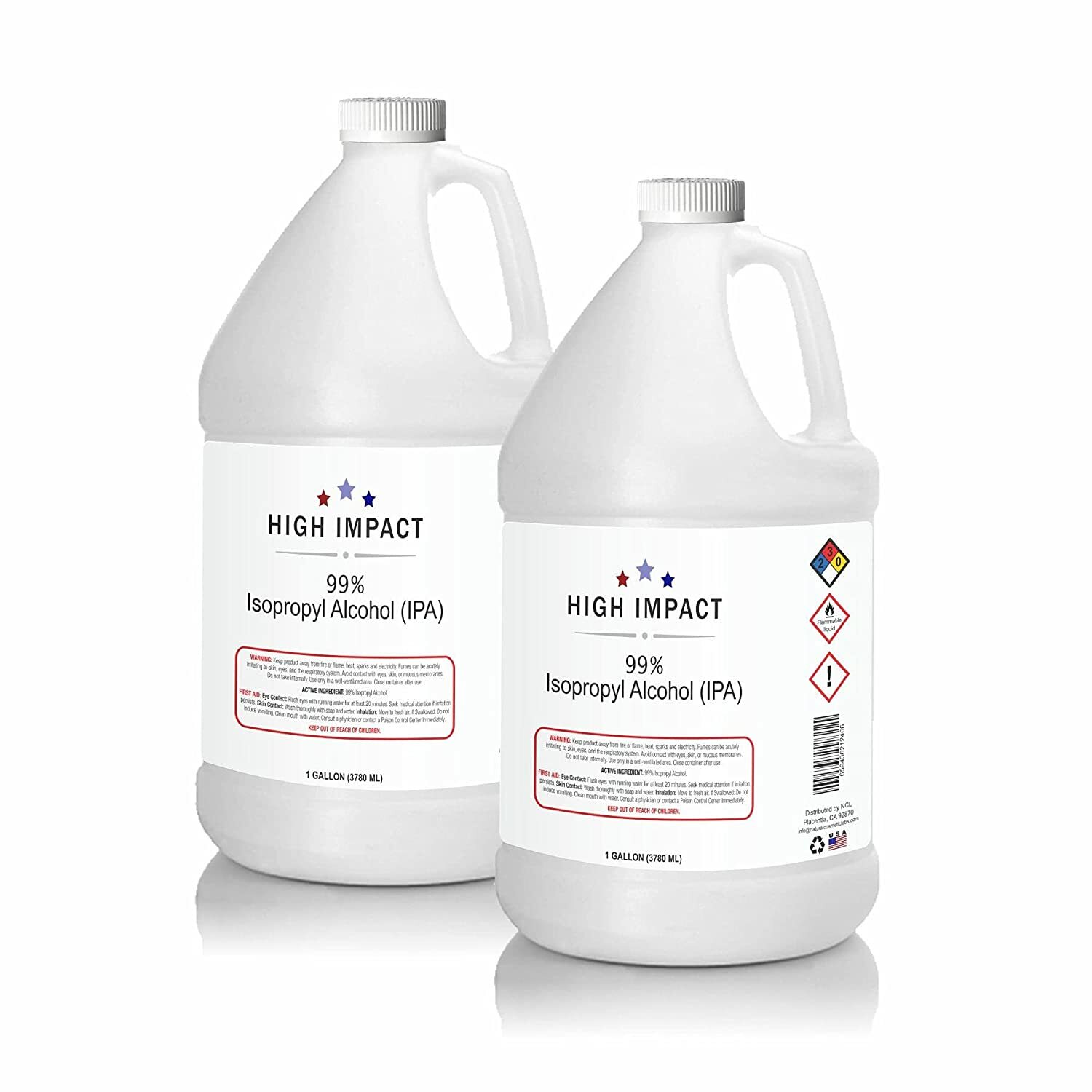 HIGH IMPACT – Isopropyl Alcohol 99% (IPA) Medical Grade Alcohol | 2 Gallon