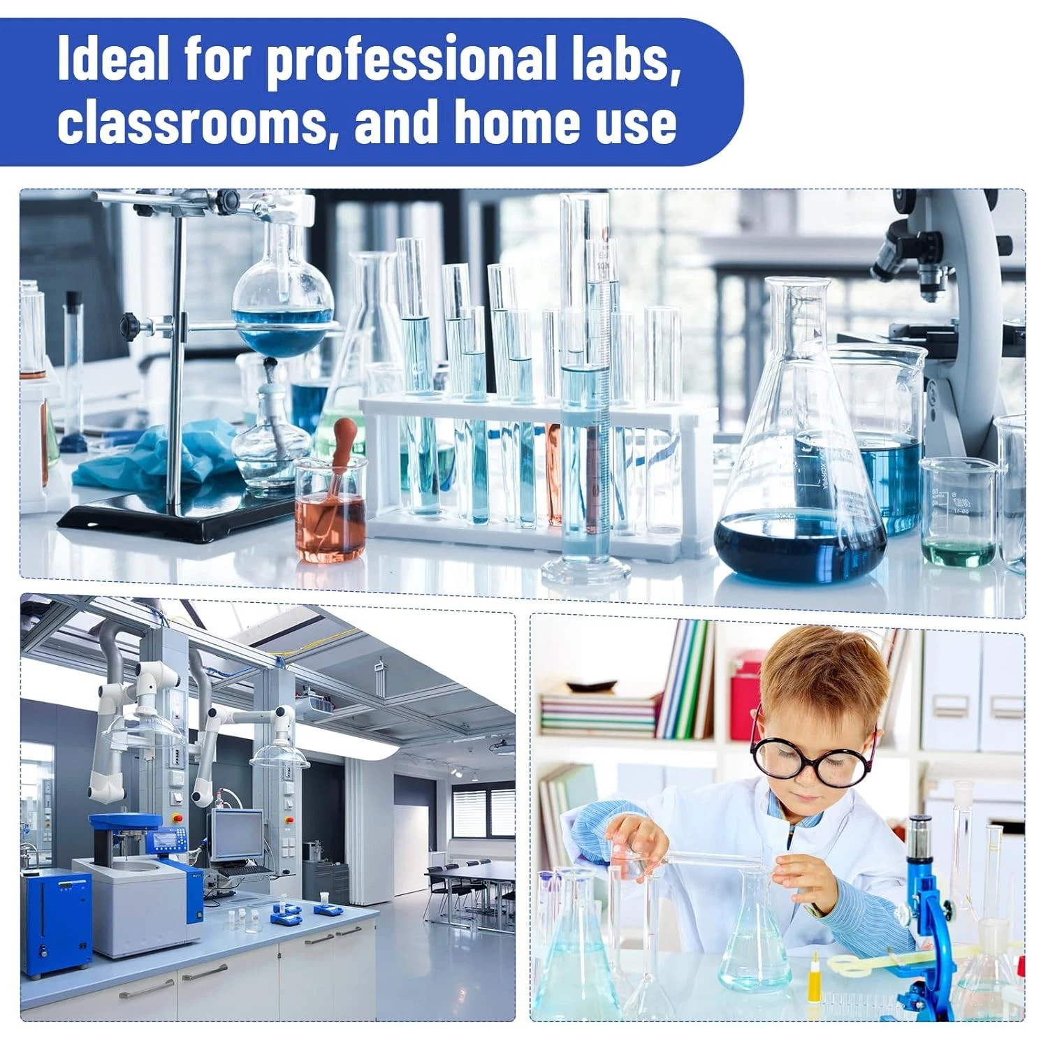 14Pcs Borosilicate Glass Lab Beaker,5pcs Graduated Cylinders Measuring Glassware