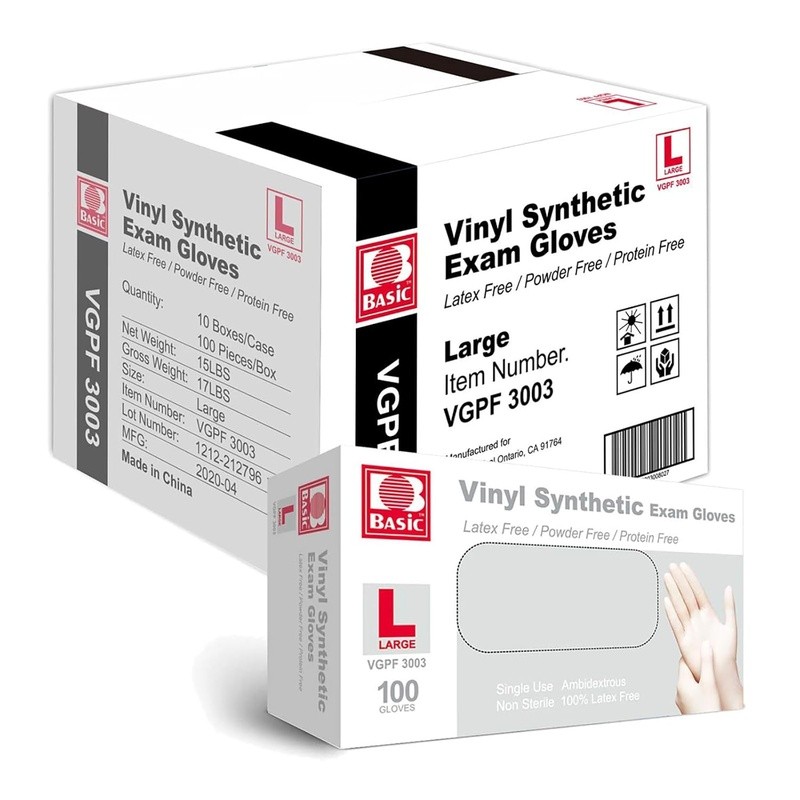 Latex Free Powder Free Vinyl Gloves 1000 pcs Disposable Food Safe Multi Use