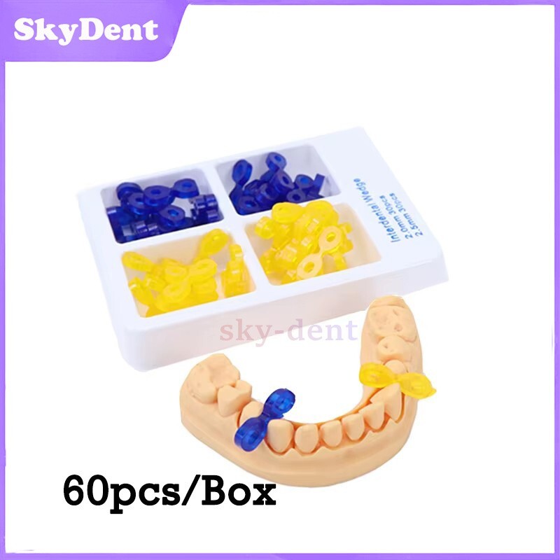 60x Interdental Wedges Dental Elastic Fixing Wedge Teeth Separator Rubber Matrix