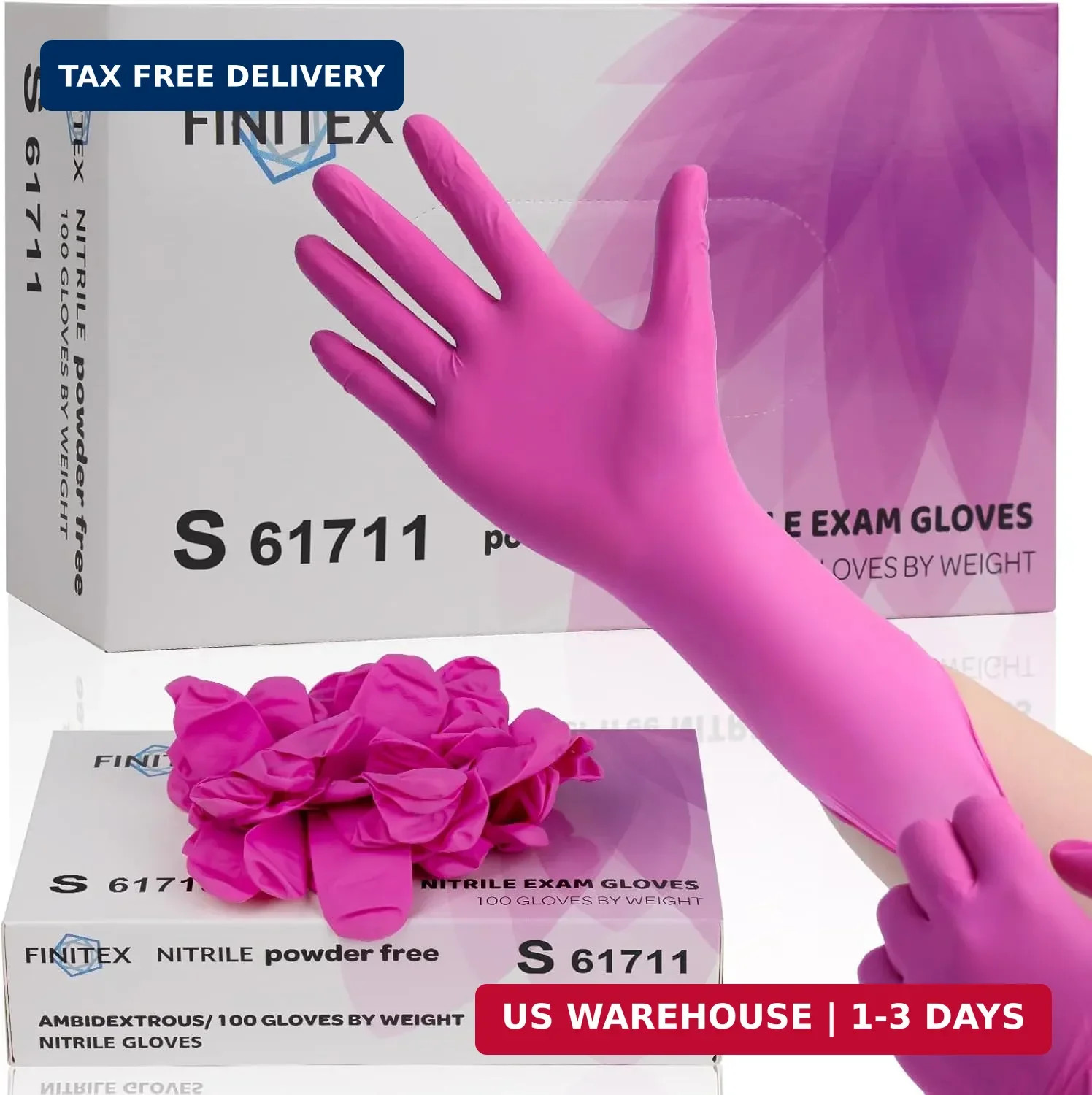 FINITEX Nitrile Disposable Latex-Free Gloves – 3.5mil 100/1000PCS Powder-Free La