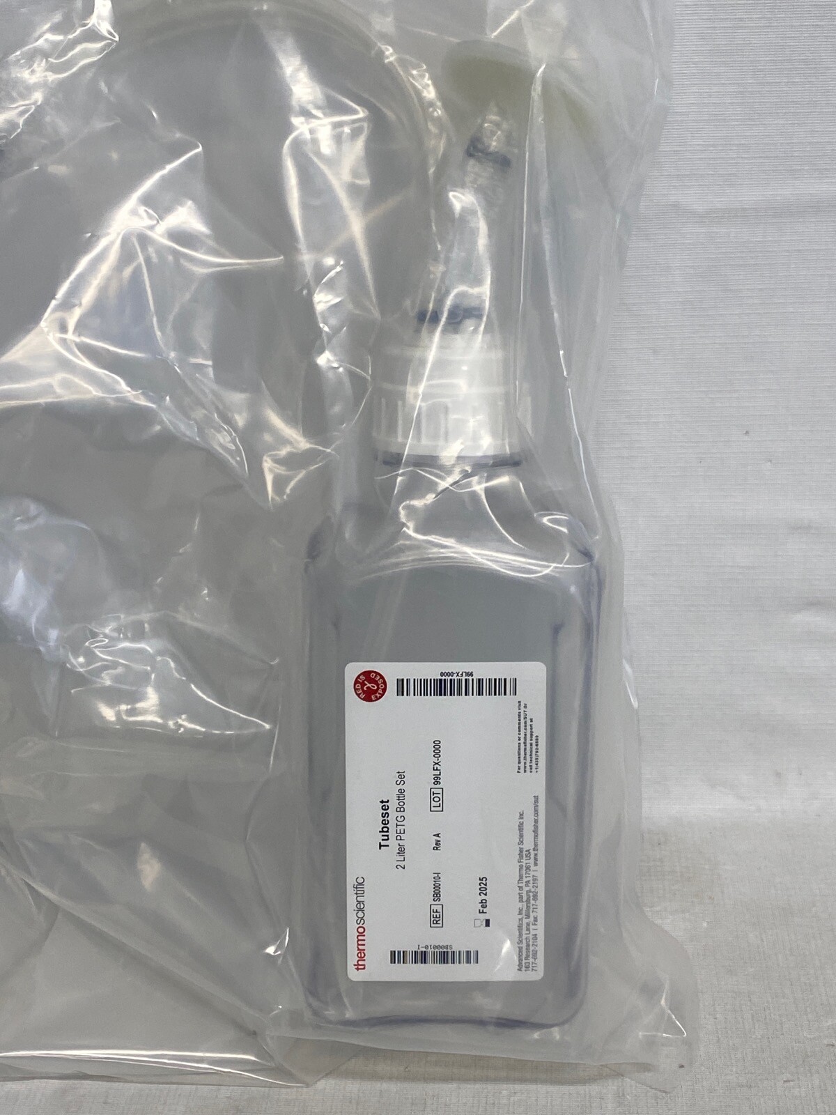 (3 Pc) THERMO SCIENTIFIC 2L PETG Single-Use Bottle Assembly 3-Port Cap SB00010-I