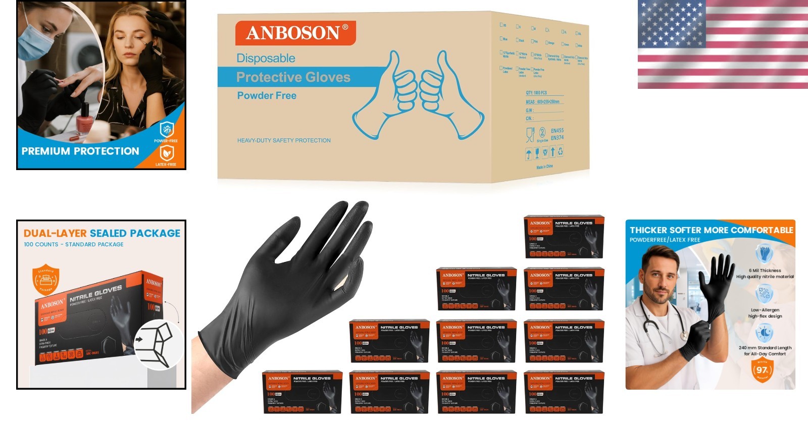 Durable Large Nitrile Gloves – 6 Mil Thickness, Powder-Free & Chemical Resistant