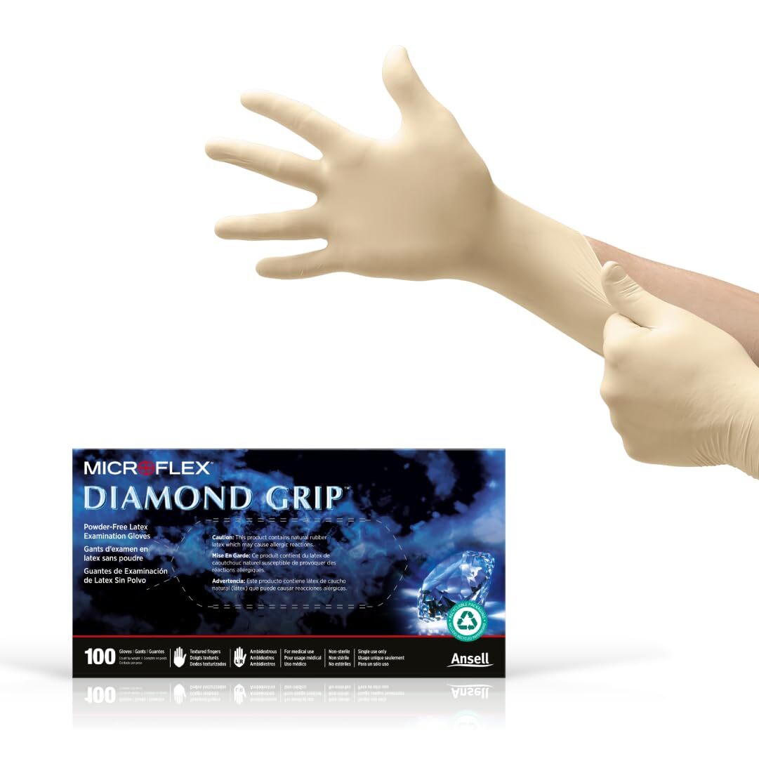 Microflex Diamond Grip Mf300 Disposable Latex Gloves For Automotive Healthcare M