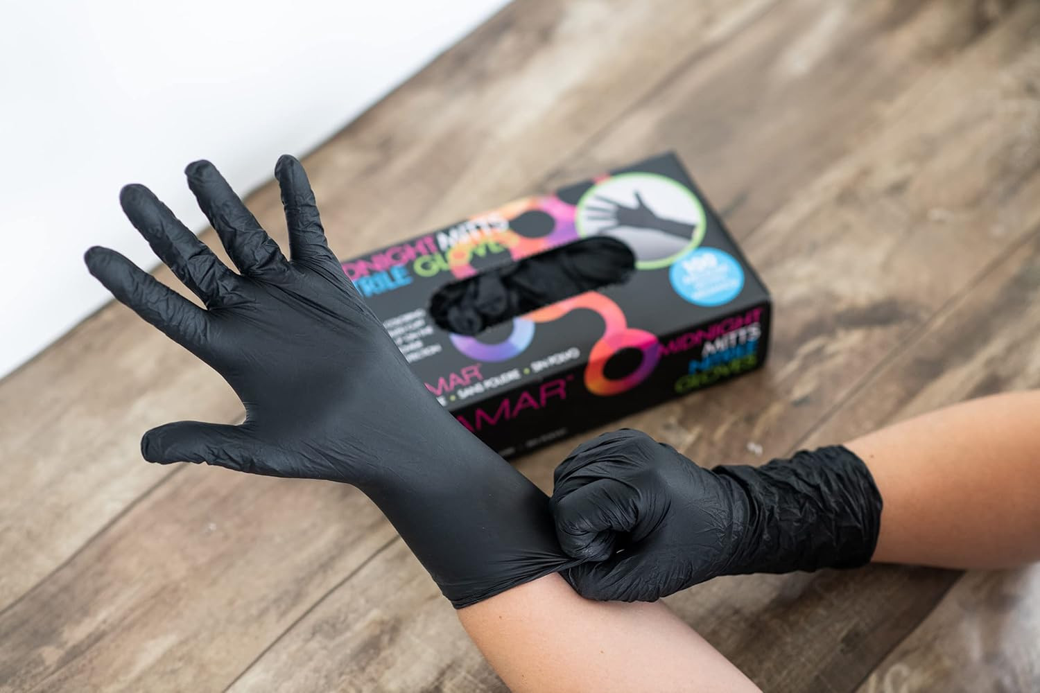 Powder Free Nitrile Gloves Medium – 12 INCH Black Gloves Disposable Latex Fre…