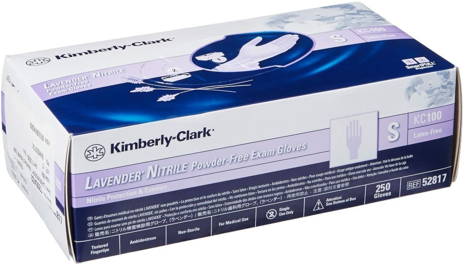 Kimberly Clark 52817 Nitrile Powder Free Exam Gloves Small 250/Bx Lavender