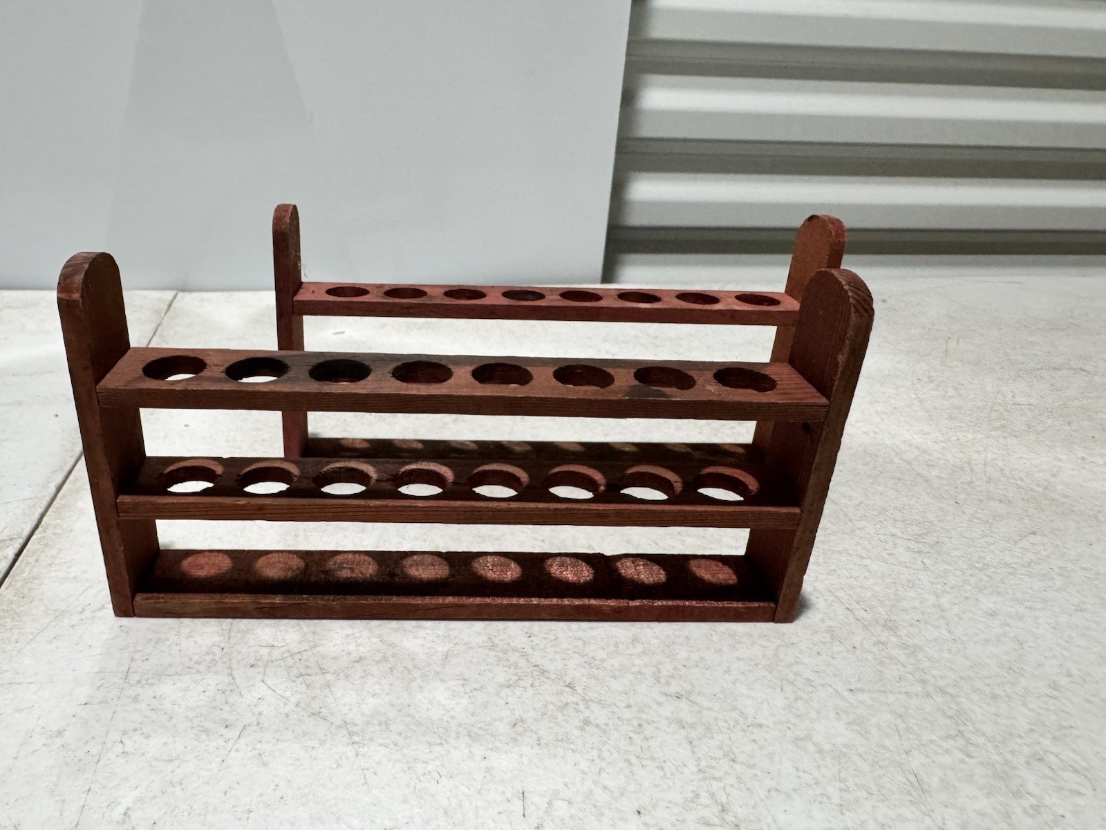 2 Vintage Wooden old school chemistry lab Test Tube Racks Stand Holder for decor