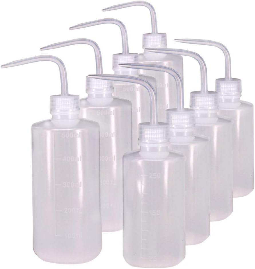 250ml+500ml Plastic Safety Wash Bottle, Plastic Squeeze Bottle Narrow Mouth, …