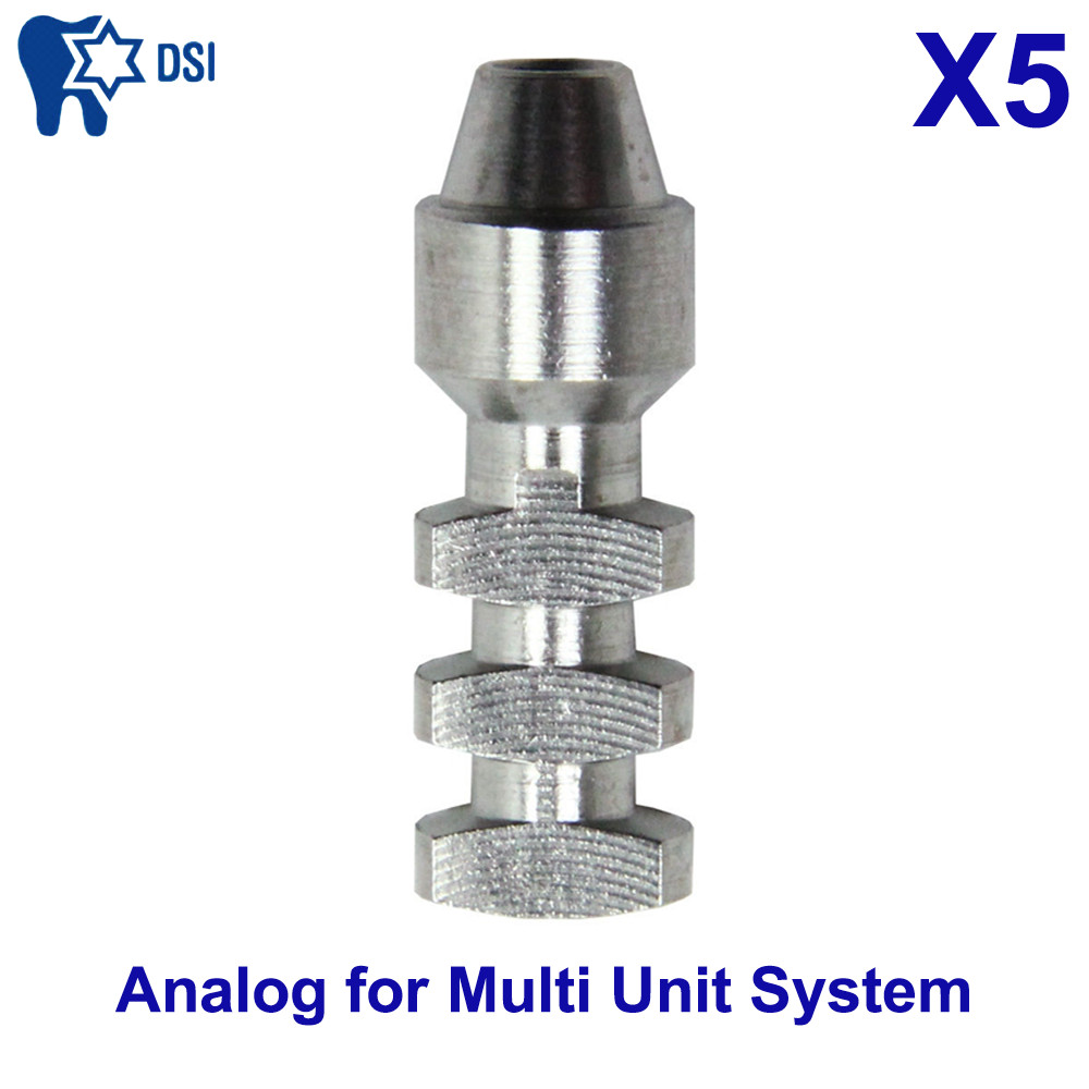 5x Dental Implant Straight Stainless Steel Angulated Multi Unit System Analog