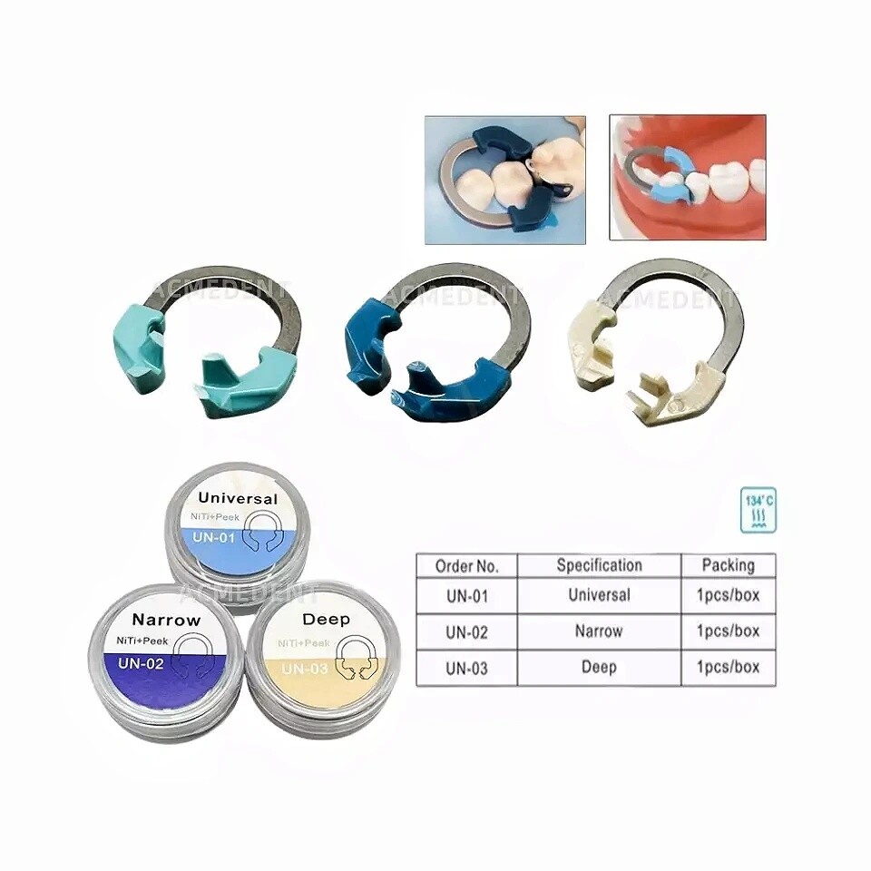 Dental Titanium Ring Matrix Clamp Matrices Band NITI Clip Universal/Narrow/Deep