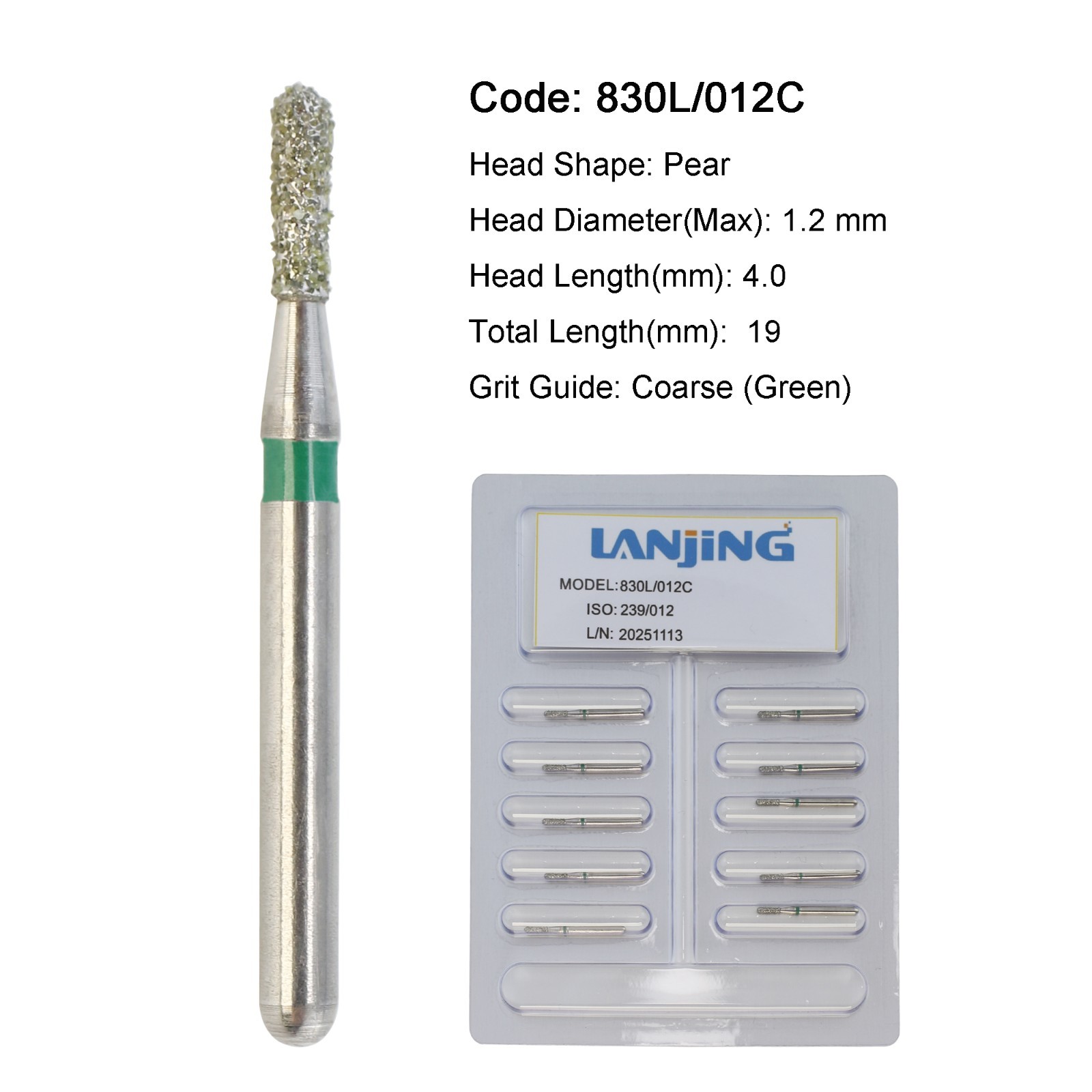 Dental Burs Diamond Football Egg Pear FG High Speed Coarse Fine Friction Grip