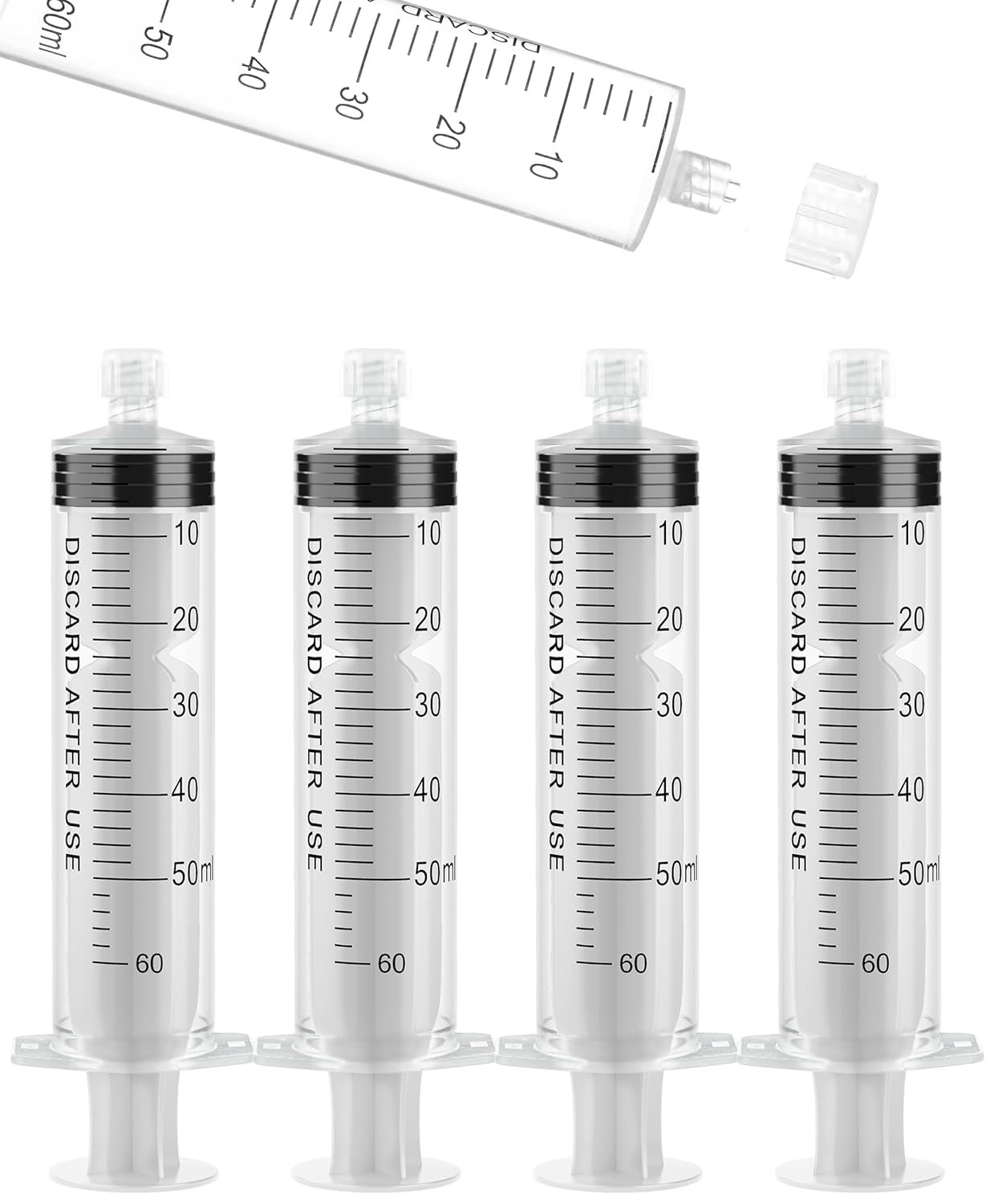 60Ml Luer Lock Syringes without Needle – Syringe with Cap, Sterile Individually