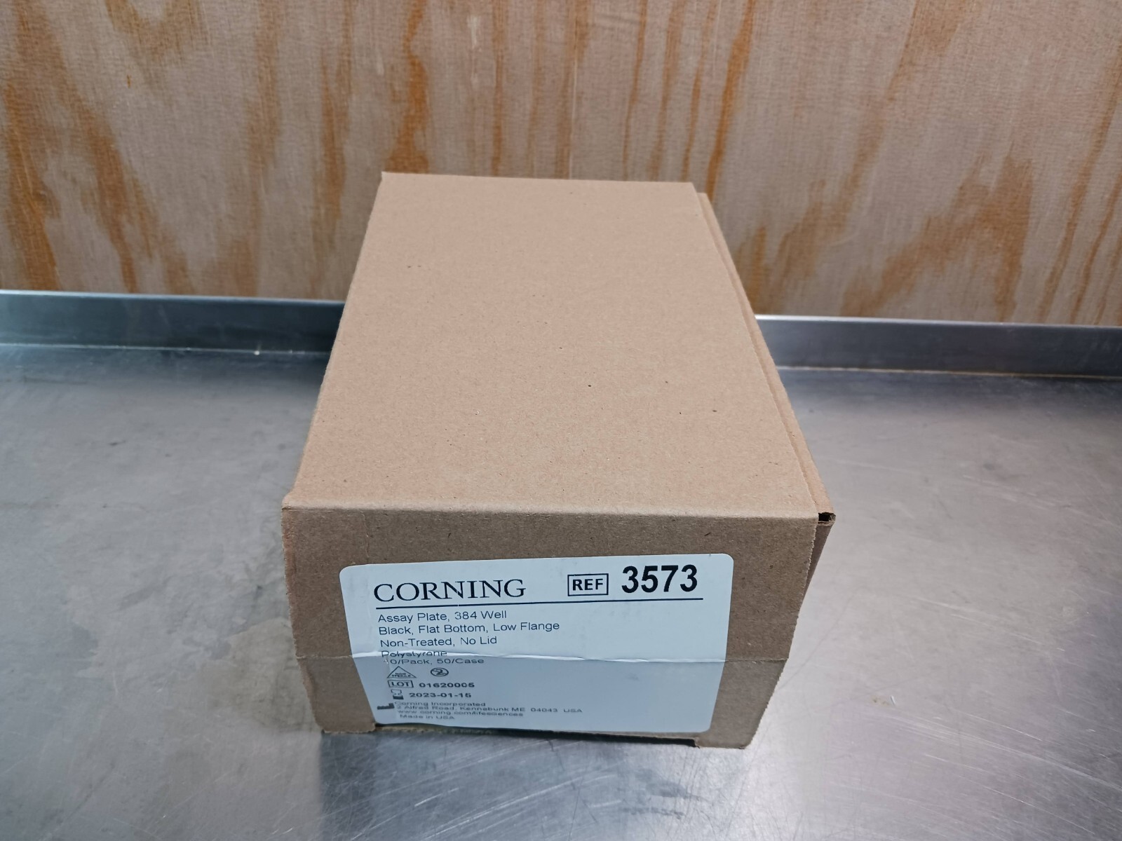 Corning 3573 384 Well Black Flat Bottom Polystyrene Assay Plate / Case Of 50