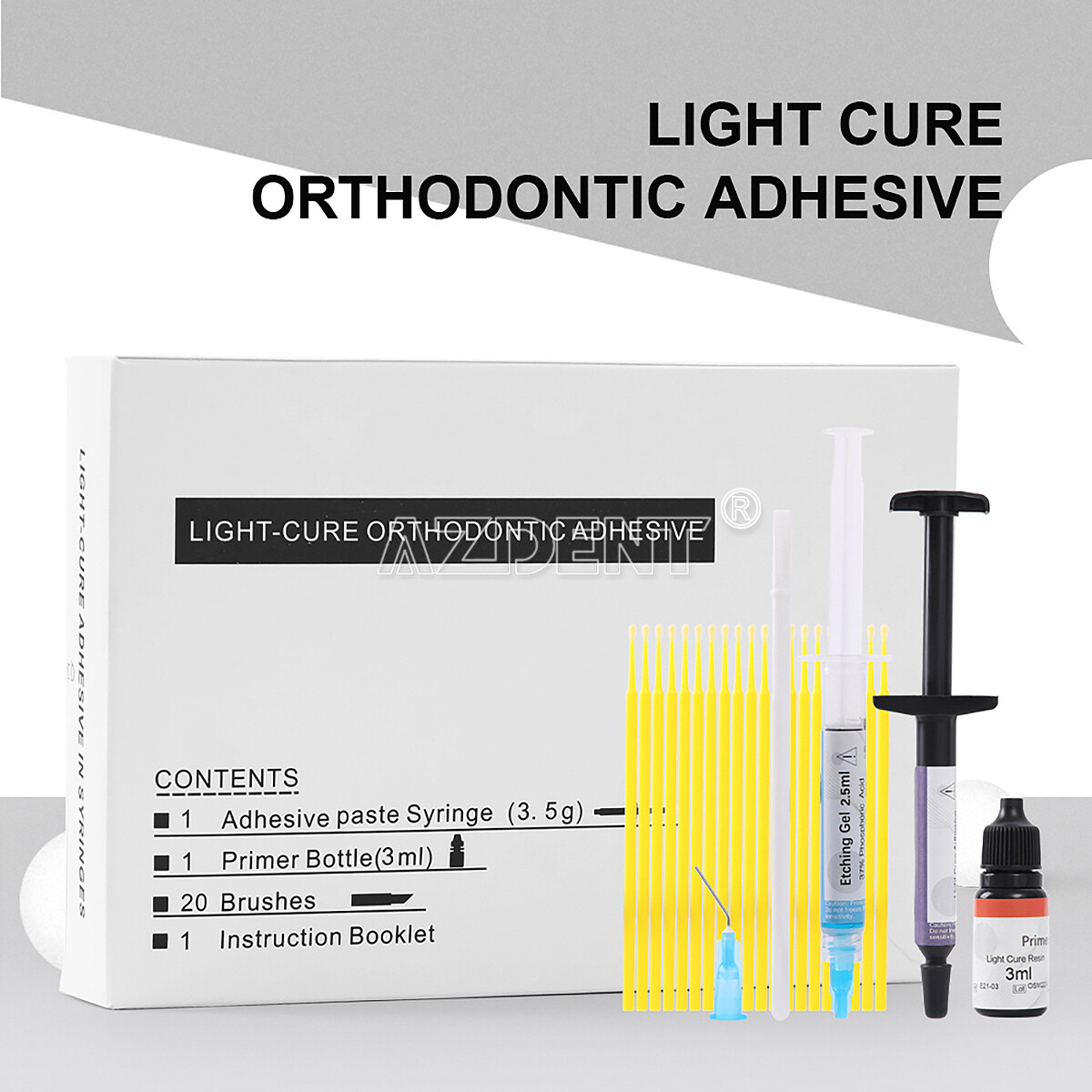 Dental Light-Cure Orthodontic Brackets Braces Bonding Adhesive Resin Kit