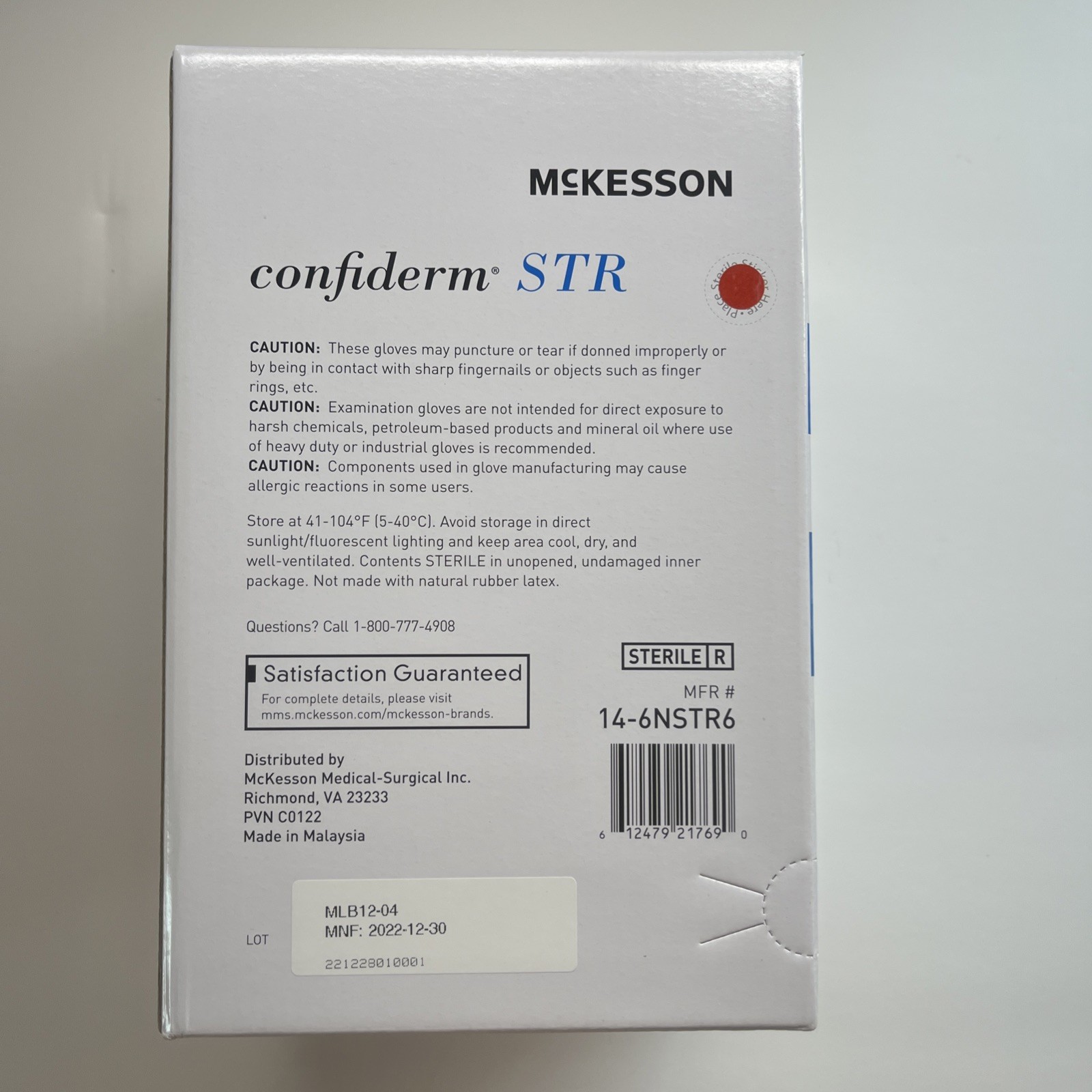 McKesson Confiderm® STR Nitrile Exam Glove, Large, Blue-Box of 50