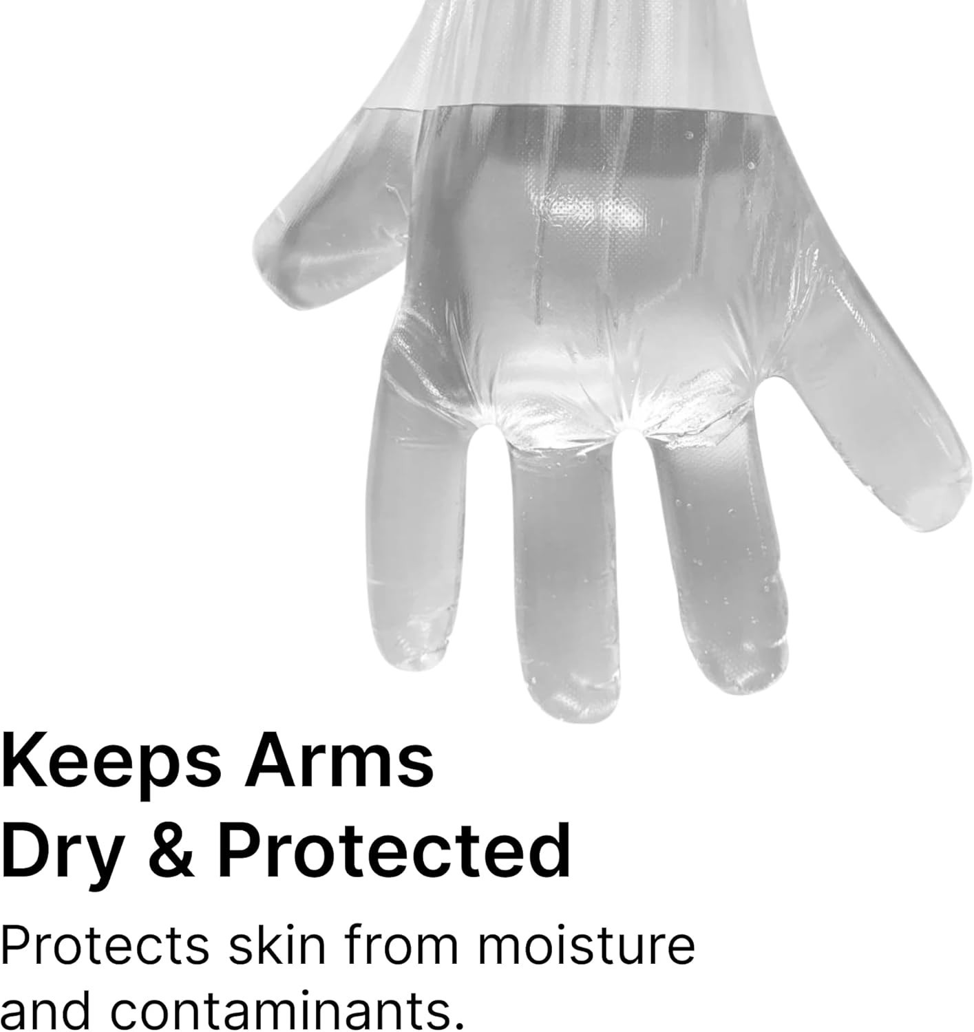 21-Inch Elbow Length Disposable Poly Gloves – Bulk Pack of 100, Embossed Grip