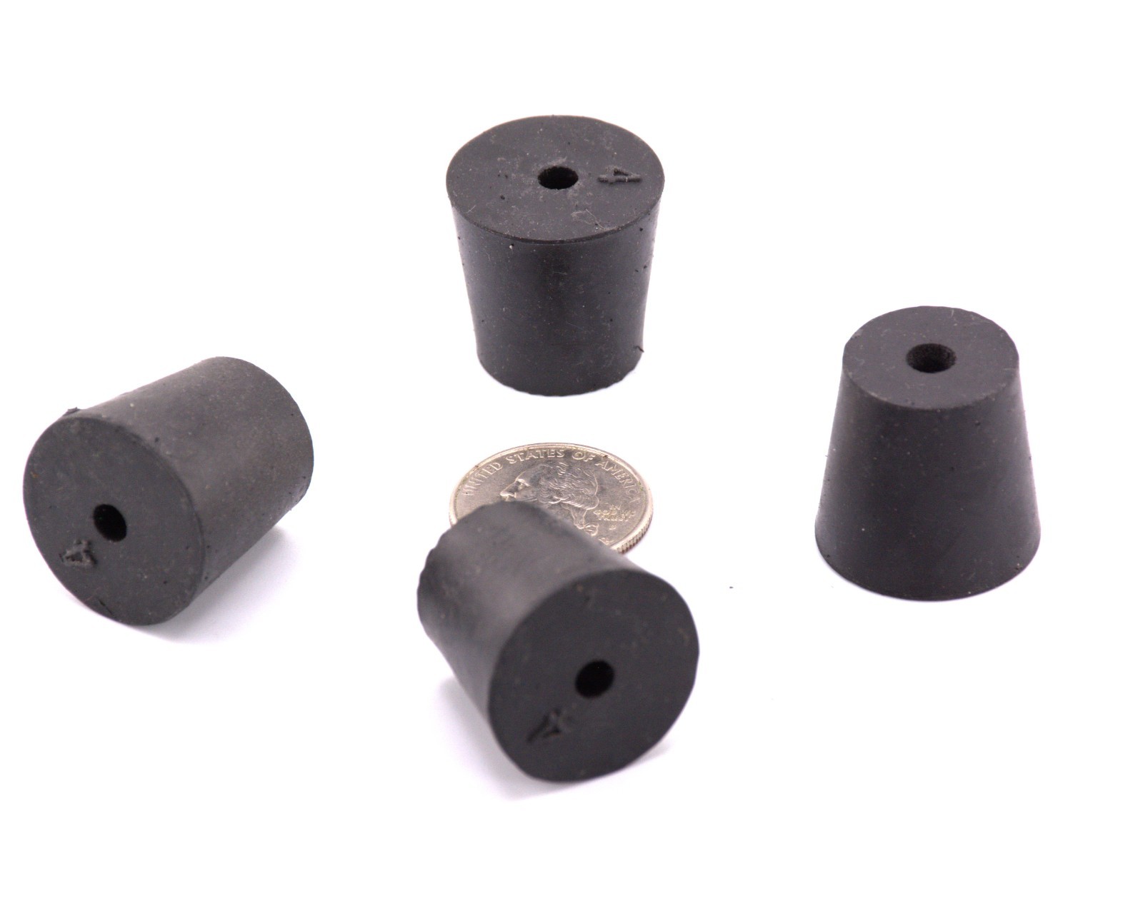 #4 Solid Rubber Stoppers 1 Hole Lab Tapered Plug Bung Cork Fits 13/16″ to 1″ ID