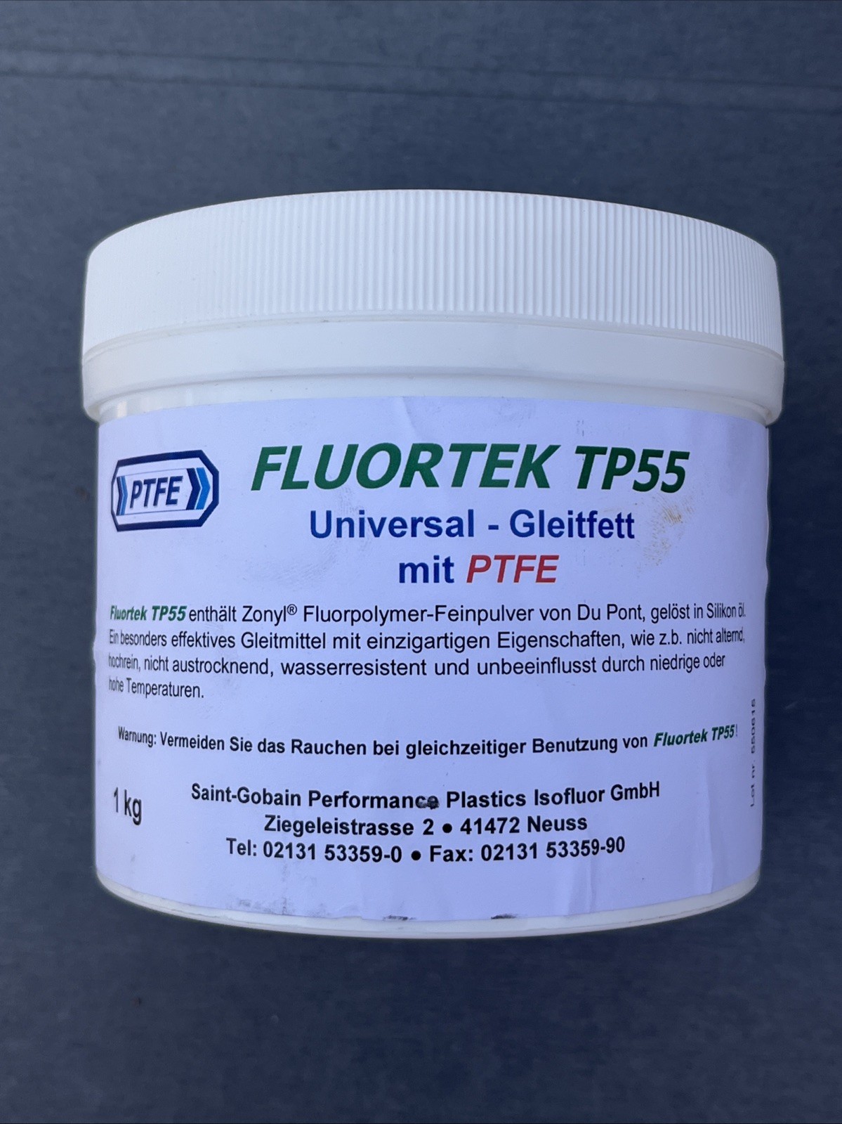 PTFE FLUORTEK TP55 1KG BRAND NEW SEALED UNIVERSAL