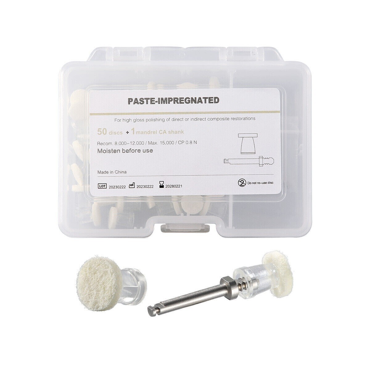 Dental Composite Resin Polishing Discs Pasted impregnated Felt Wheels Mandrel