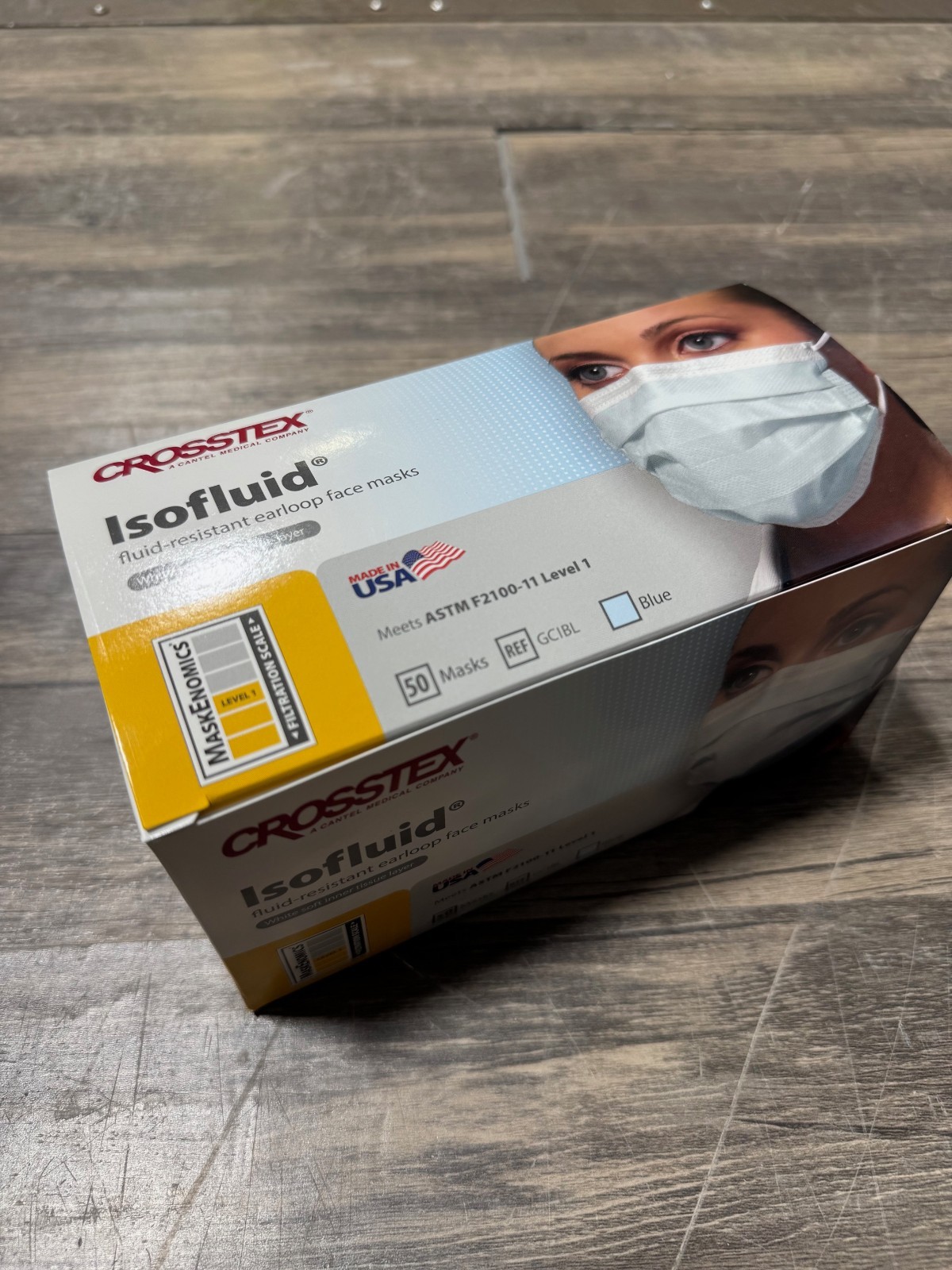 Crosstex ASTM Level 1 3-Ply Earloop Face Masks 10 Boxes (500 Ct) Made in USA