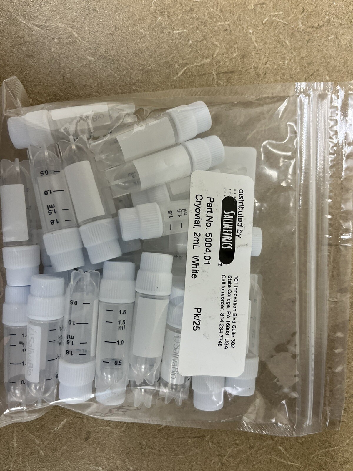 Salimetrics Cryovials – 25/pack