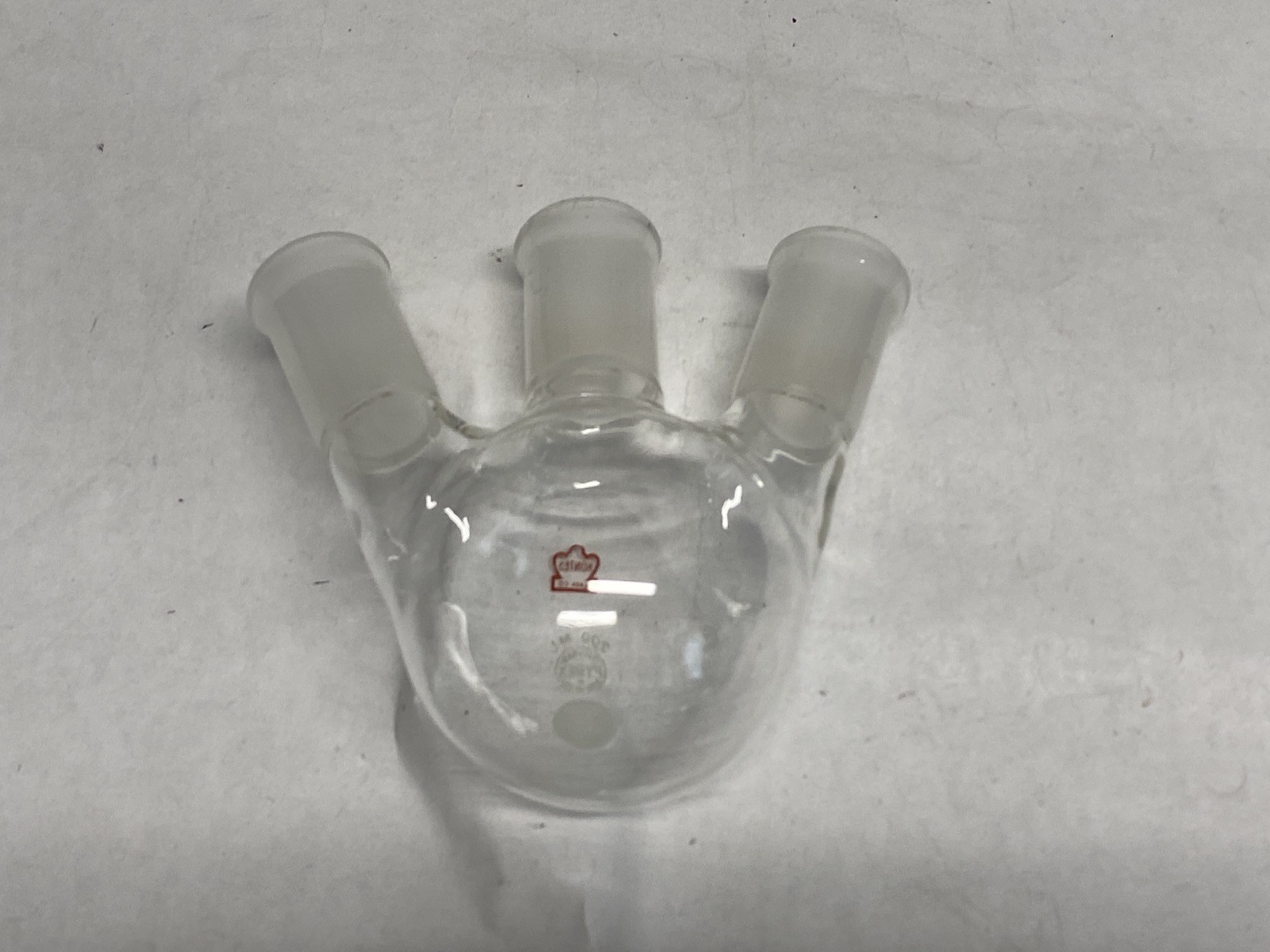 PYREX KONTES Glass 200mL Angled 3-Neck Round Bottom Flask 24/40 4965-200