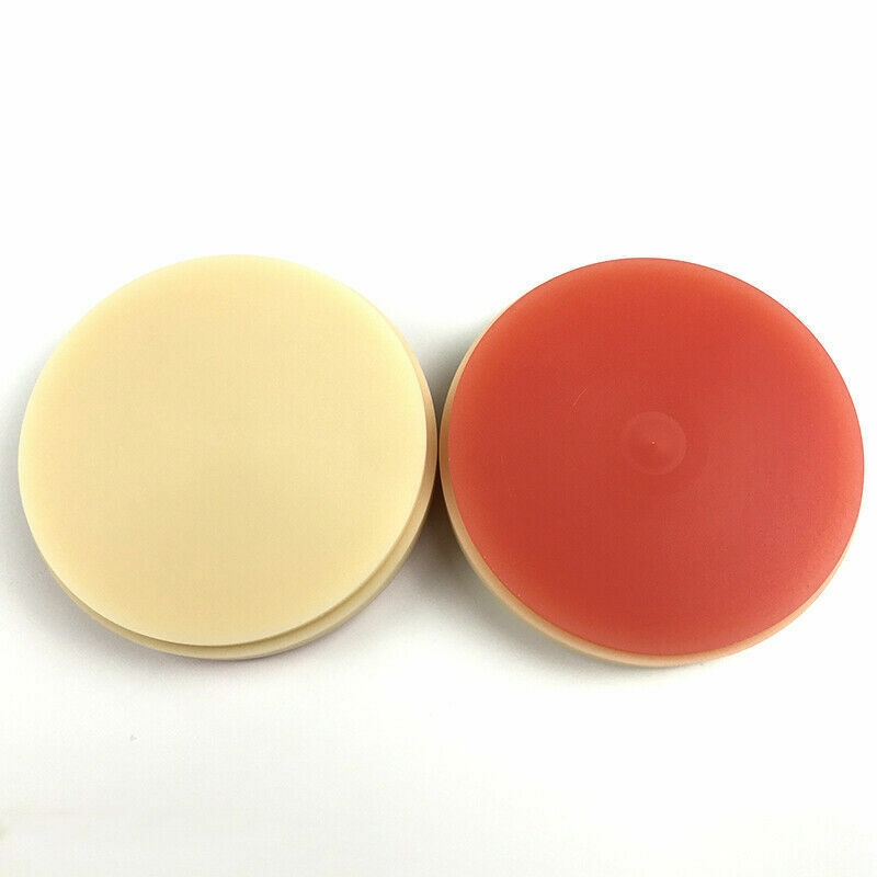 1Pcs Dental Lab Material Two-color PMMA Blocks Blank Disk A2+Pink OD98*25mm