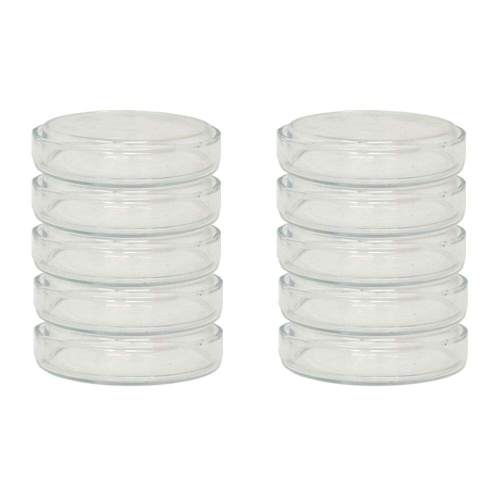 90mm Glass Petri Dish with Cover, Borosilicate Glass, Karter Sci (8 Packs of 10)