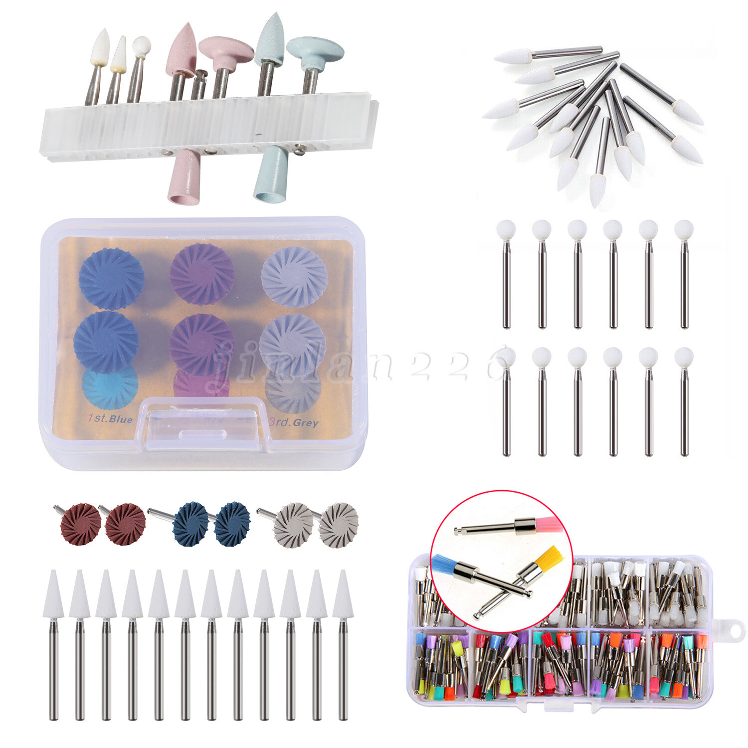 SANDENT Diamond Burs Composite Polishing Burs White Stone Disk FG/RA/HP